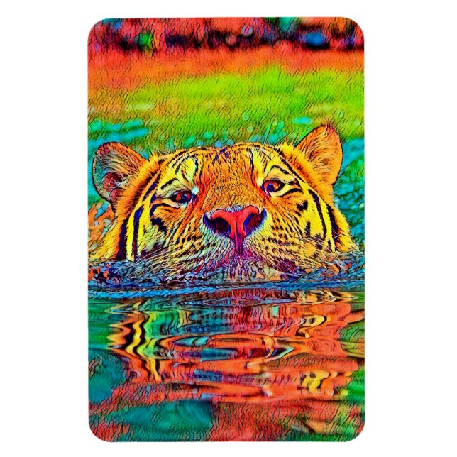 Djurfärg_Tiger_001 Magnet (Vertikal)