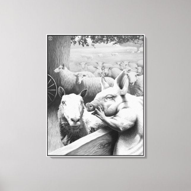 Djurfarmen - Squealer Canvastryck (Framsida)