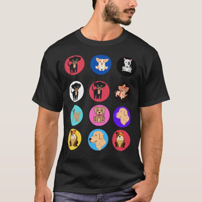 Djurfästare Cute Hundar Funny Pitbull Golden T Shirt (Framsida)