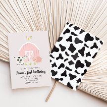 Djurfödelsedag för rosa av djur på gården