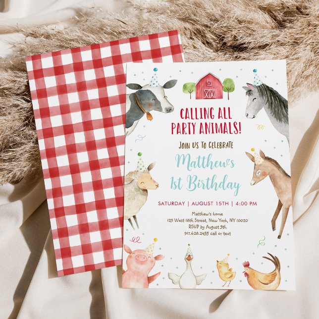 Djurfödelsedag i Party Inbjudningar (Skapare uppladdad)