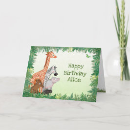Djurfödelsedagskort för Safari Kort