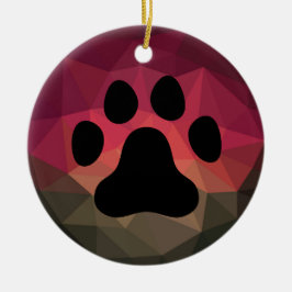 Djurfotavtryck, katt/hund julgransprydnad keramik