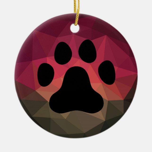 Djurfotavtryck, katt/hund julgransprydnad keramik (Framsidan)
