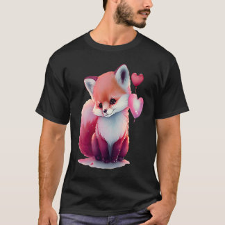 Djurfox på Alla hjärtans dag i baby djur T Shirt