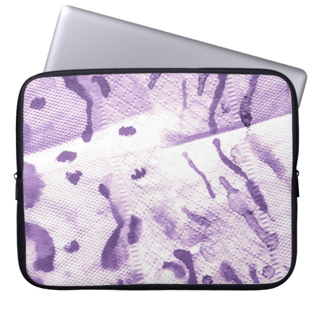 Djurgeometrisk textur. Lavender Kor Linjer. L Laptop Fodral (Framsidan)