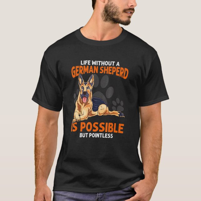 Djurgrafik för Hundägare (Cute German Shepherd) T Shirt (Framsida)