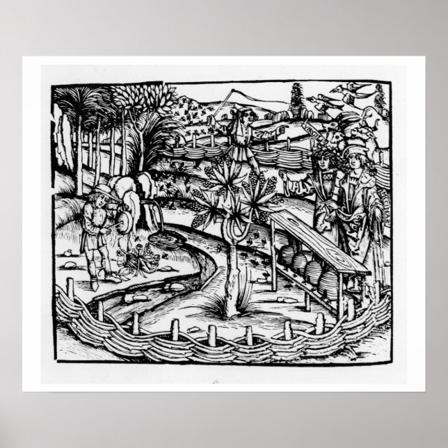 Djurhållare i lycklig som håller bin, illustration poster (Framsidan)