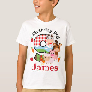 Djurhållare Nineth Birthday 9th  Barnyard Birthday T Shirt
