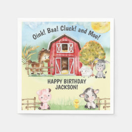 Djurhållare på gården Barn 3:e födelsedag Välkomst Pappersservett
