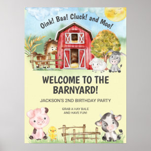 Djurhållare på gården Barn 3:e födelsedag Välkomst Poster