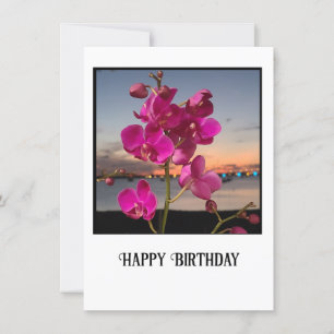 Djurhälsningskort för Orchid Birthday Tack Kort