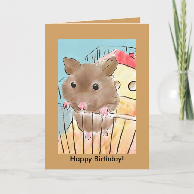Djurhälsningskort med hamster kort (Framsida)