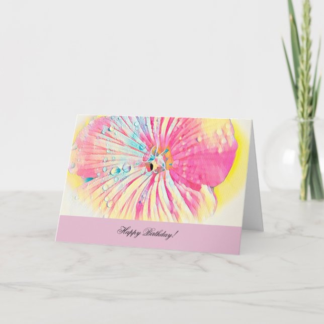 Djurhälsningskort med Petunia och Vatten Kort (Framsida)