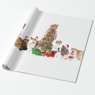 DJURHattar MED JULGRAN GIFT WRAP Presentpapper