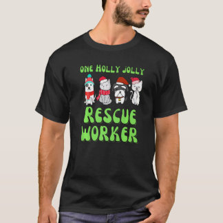 Djurhem arbetare husdjur jul hund katt hem t shirt