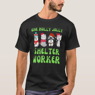 Djurhem arbetare jul hund katthem åter t shirt