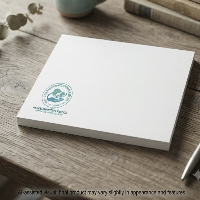 Djurhjälpsinsamling - Rörande Hyllning Post-it Block (Heartfelt animal rescue logo design perfect for volunteers and donor appreciation events.)