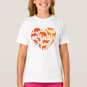 Djurhjärta, gåva till djur i älskare t shirt