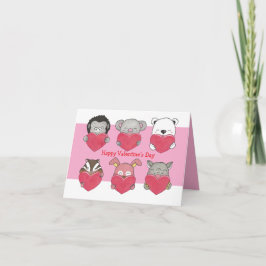 Djurhjärta klass valentinbyte vikbart kort