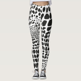 Djurhud i svart och vitt leggings