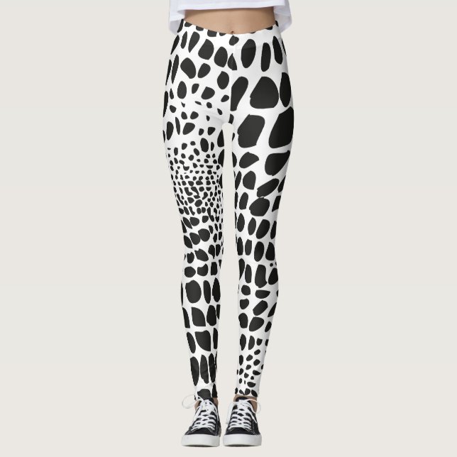 Djurhud i svart och vitt leggings (Framsida)