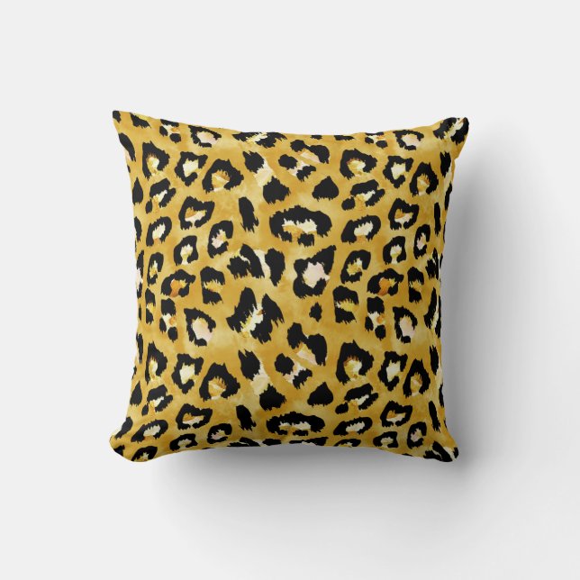Djurhud, vattenfärg Leopard Sömlös. Kudde (Framsida)