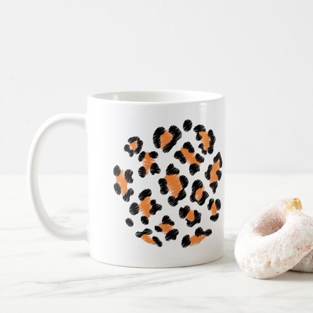 Djurhudens utformning i leoparder kaffemugg (Med munk)