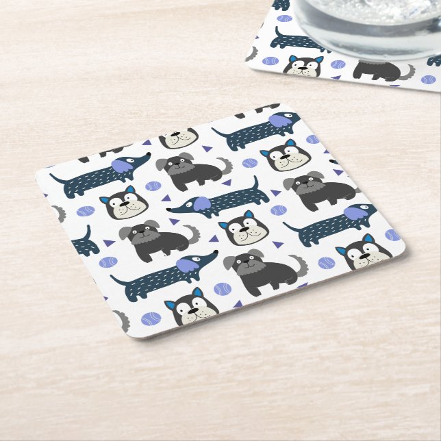 Djurillustration Underlägg Papper Kvadrat (Vinklad)