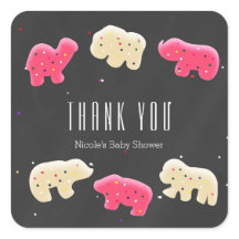 Djurkakor Baby Shower Party Favor Klistermärken