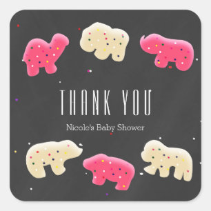 Djurkakor Baby Shower Party Favor Klistermärken