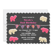 Djurkakor Födelsedagsfest Strössel Inbjudningar