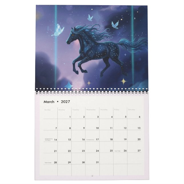 Djurkalender 2026 Fantasy Djur Galaxy Natt   Kalender (Mar 2027)