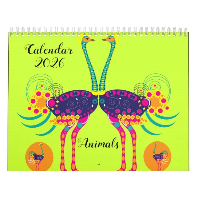 Djurkalender med dekorationer kalender (Omslag)