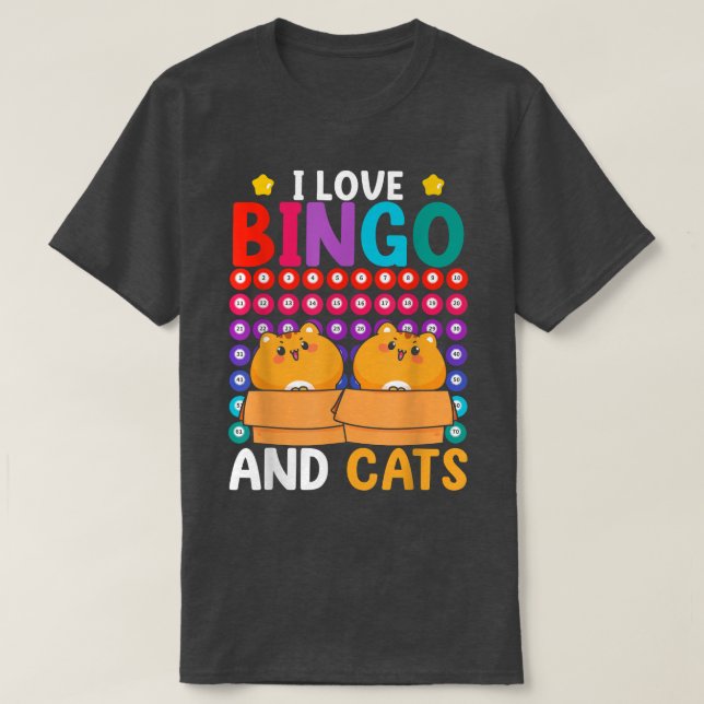 Djurkatt Lover Lotto Bingo Player Pet Gambling H T Shirt (Design framsida)