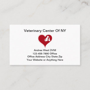Djurklinik tema hjärta hund katt grafik visitkort