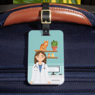 Djurklinik Veterinär Kvinna Husdjur Djur Doktor Bagagebricka