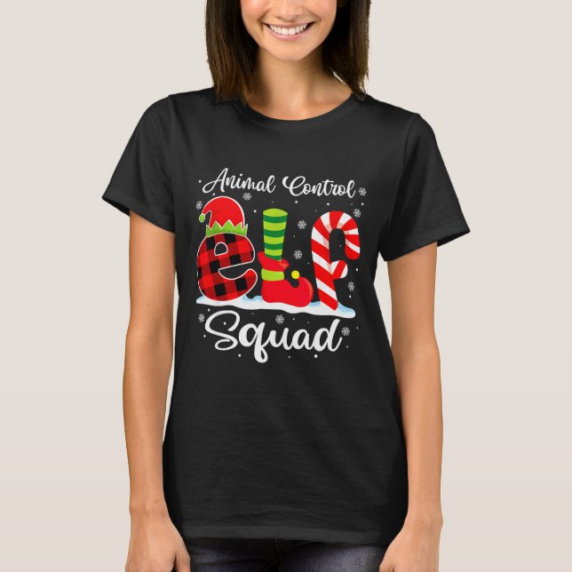 Djurkontroll Alv Squad Jul Officer Matchande T Shirt (Framsida)