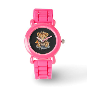 Djurkonungariket - Lejona - Vatten Färg Art Armbandsur