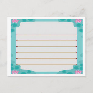 Djurkorsning New Löv Lilly Pond Stationary Vykort