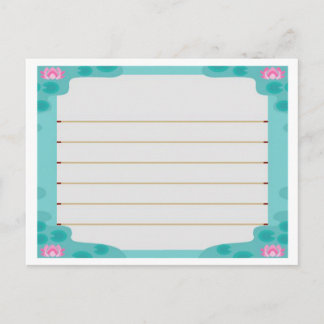 Djurkorsning New Löv Lilly Pond Stationary Vykort