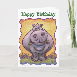 Djurkort för Parad Hippopotamus Grattis på födelse Kort