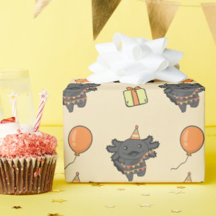 Djurkute Axolotl Barns födelsedag Party Presentpapper