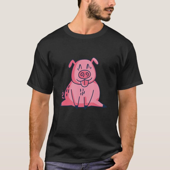 Djurkute i gris t shirt (Framsida)