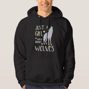 Djurkvinnor som tar Varg Bara en flicka som Kärlek Hoodie
