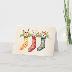 Djurlager Vattenfärg jul Kort