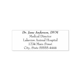 Djurlegens Namn (Fet Kursiv) Jobbtitel Returadress Självfärgande Stämpel