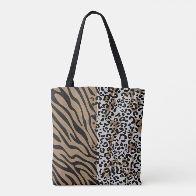 Djurleopard zebra mönstrad Tote Bag Tygkasse (Baksida)