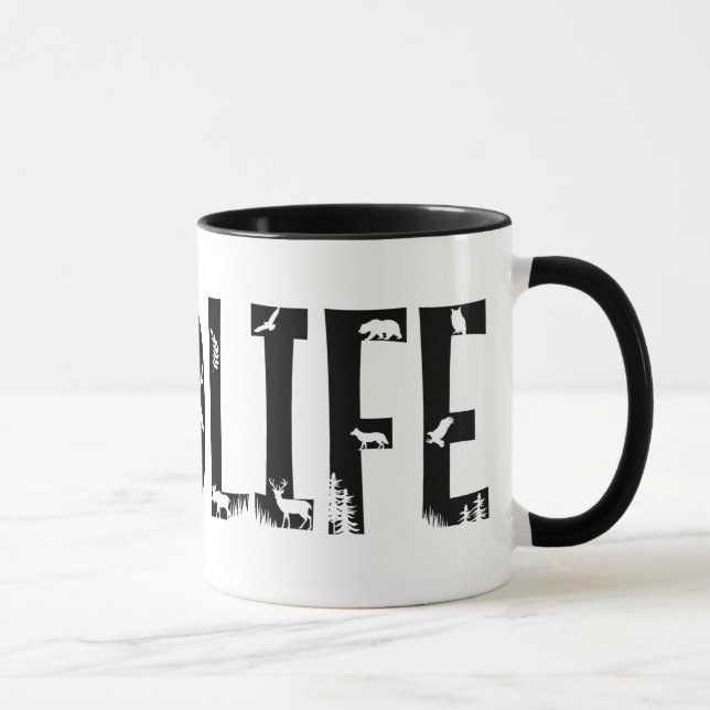 Djurliv utomhus Djur Natur Forest Typography Mugg (Höger)
