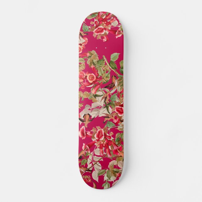Djurlivet för Audubon Hummingbirdfåglar blommar Old School Skateboard Bräda 21,6 Cm (Framsida)